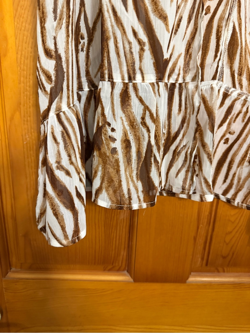 maurices Brown & White Zebra-Stripe Duster - Picture 3 of 4